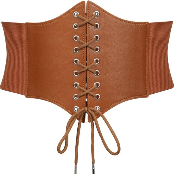 Women's Elastic Corset Belt Lace-up Waist Tied Vintage Waistband Fashion - Picture 1 of 5